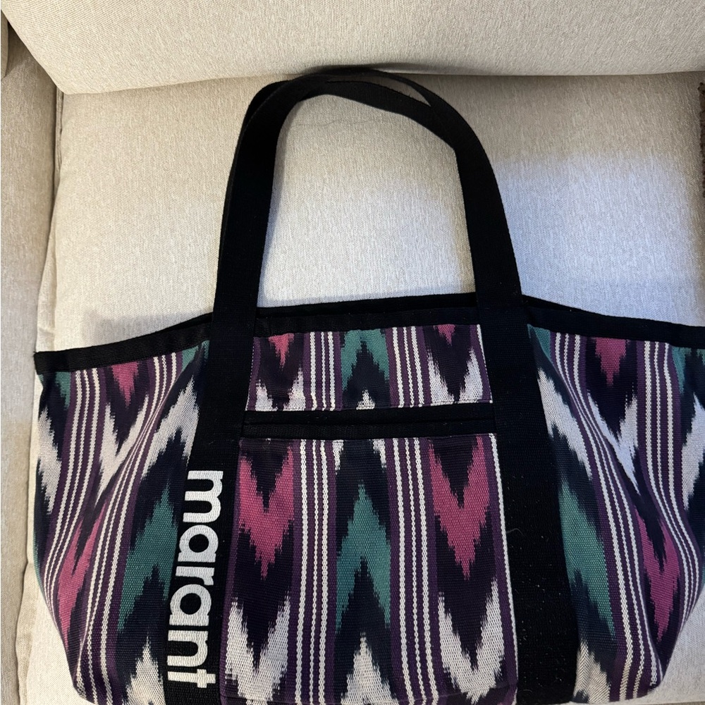 Isabel Marant Purple and Green Chevron Tote - Picture 2 of 7
